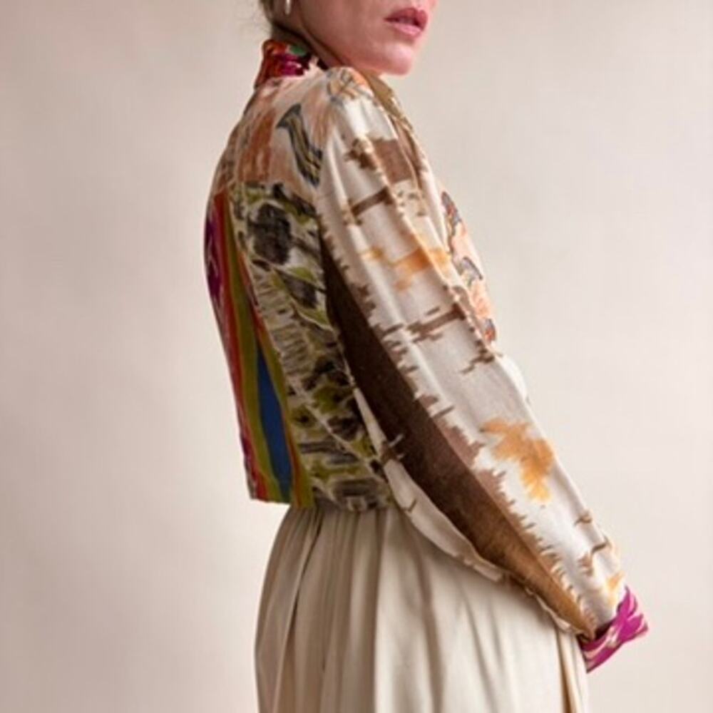 The Icing Patchwork Jacket - Tapestry, Beaded, Crop, 80s/90s, Size Small - Picture 3 of 8